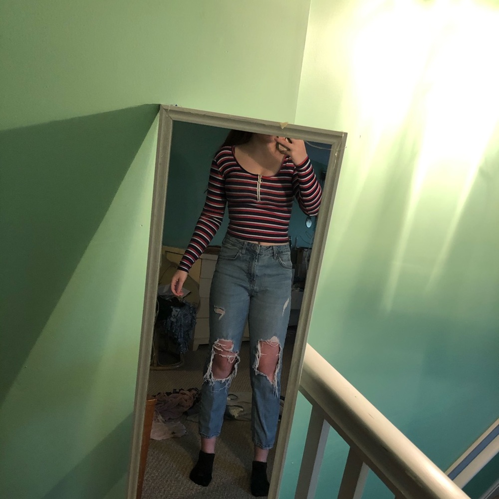 Rue 21 half zip long sleeve tee